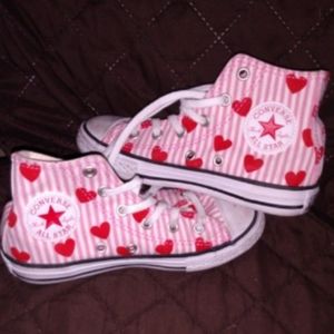 Size 13 Girls Red Heart Converse All-Stars